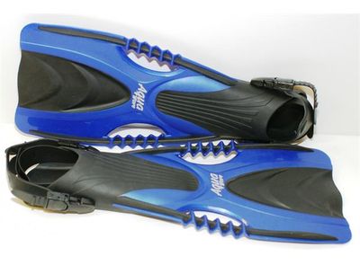 Svømmeføtter silikon justerbare blå