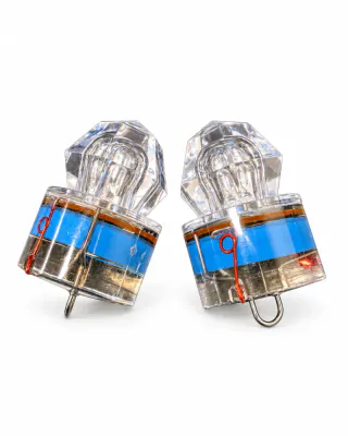 Jamas Fiskelys diamantformet - Blått lys - 2 pk